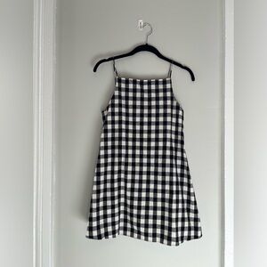 Zara Linen Gingham Mini Dress